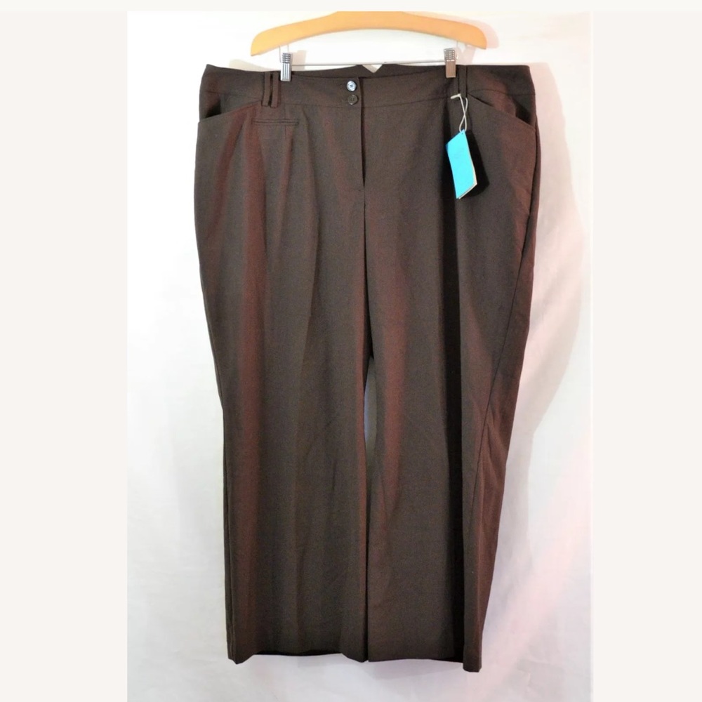 New Lane Bryant Right Fit Brown Dress Pants Sz 8P